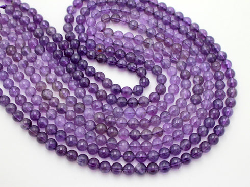 Amethyst Gemstone Beads, 4mm, Round